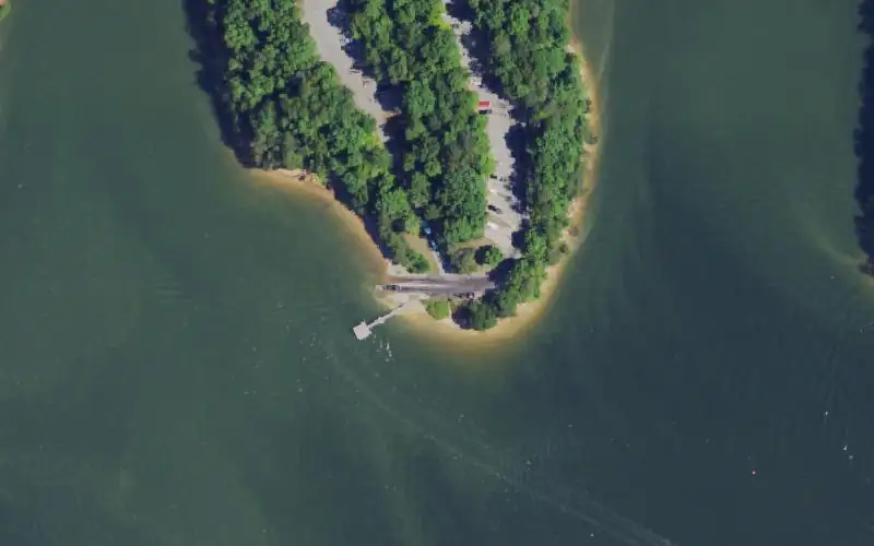 Aerial photo of the area around Flatwoods Ramp, Laurel County