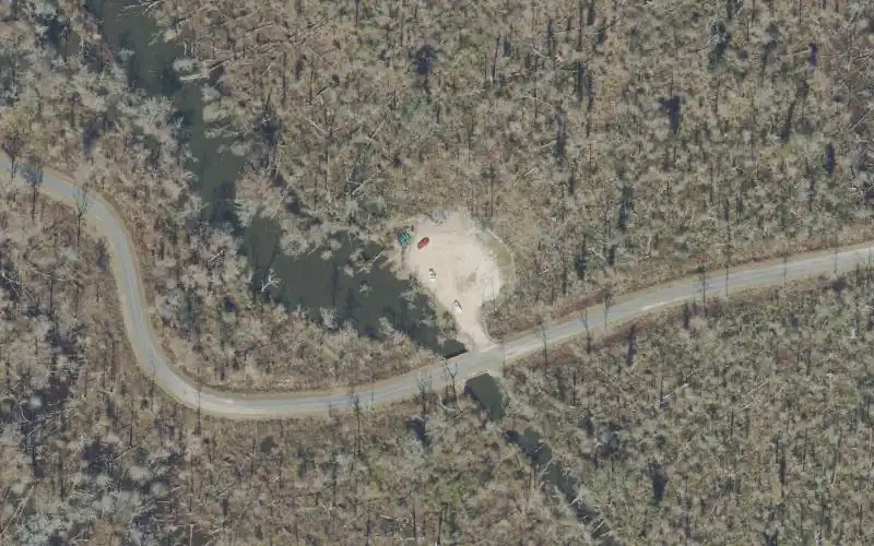 Aerial photo of the area around Florida Caverns State Park Boat Ramp (Small Boats Only), Jackson County