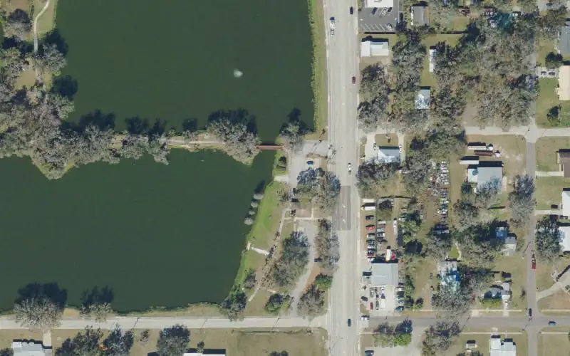 Aerial photo of the area around Fort Meade Patterson Park Public Boat Ramp - No Gasoline Engines, Polk County