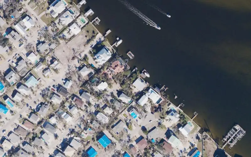 Aerial photo of the area around Fort Myers Beach - Coconut Drive Small Craft Ramp (No Parking), Lee County