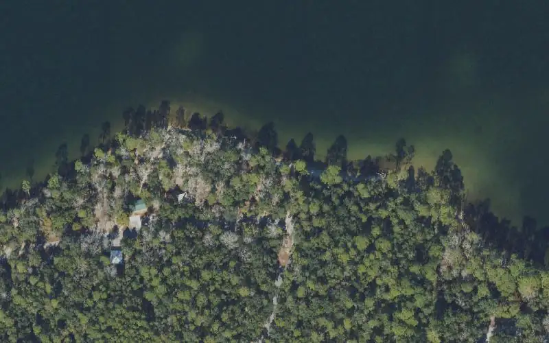 Aerial photo of the area around Fred Gannon Rocky Bayou State Park - Kayak Beach, Okaloosa County