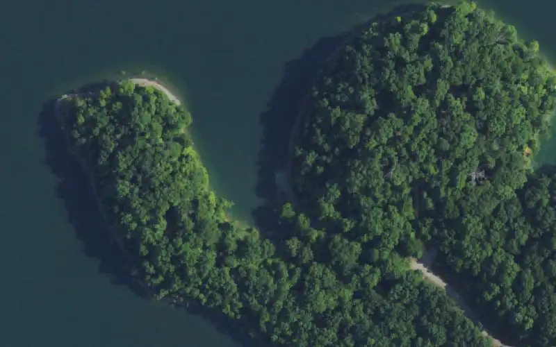Aerial photo of the area around Fryman's Landing, Clinton County