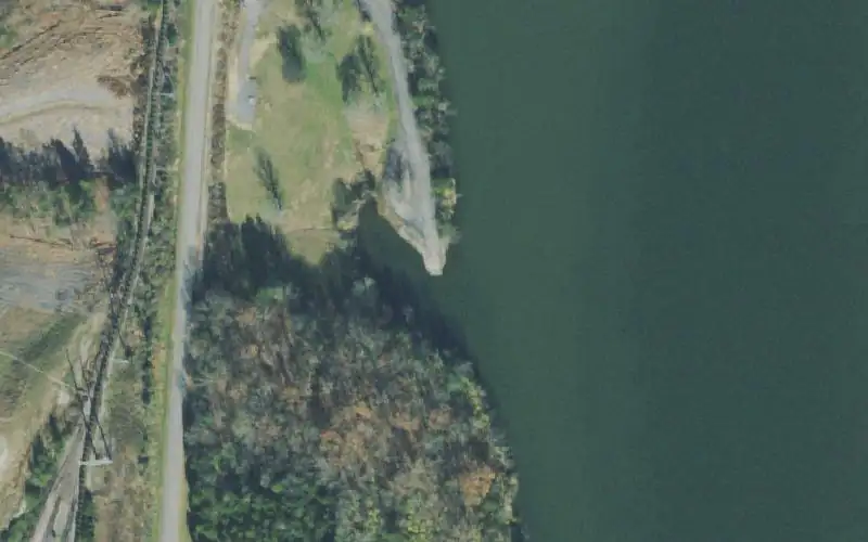 Aerial photo of the area around Gallatin Steam Plant Ramp, Sumner County