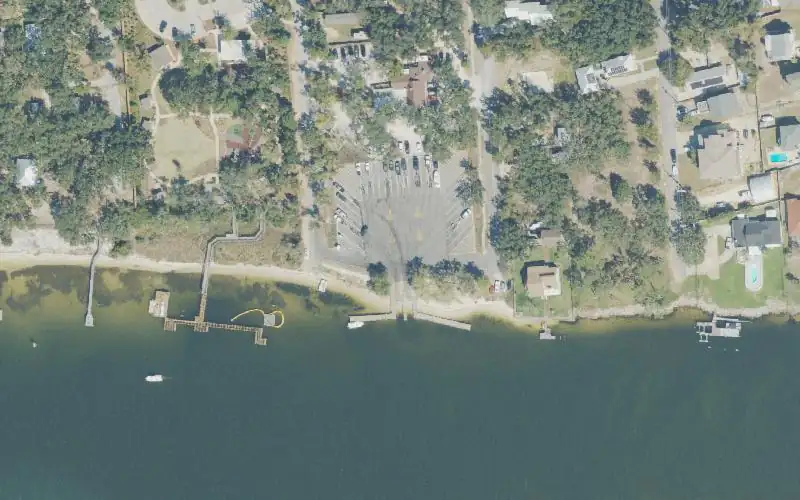 Aerial photo of the area around Galvez Landing Public Boat Ramp, Escambia County