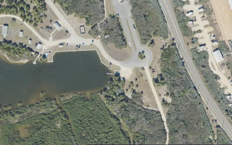 Aerial photo of the area around Gamble Rogers Memorial State Recreation Area, Flagler County