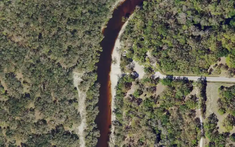 Aerial photo of the area around Gardner Boat Ramp, Hardee County