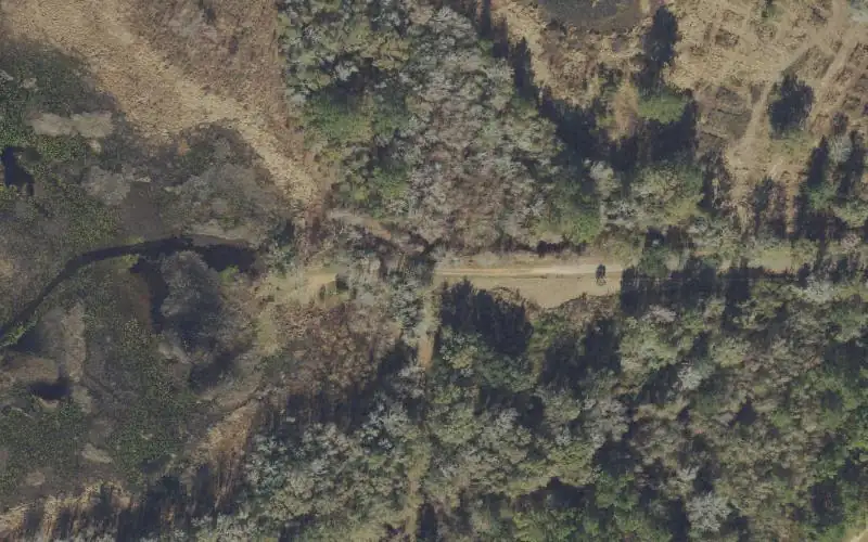 Aerial photo of the area around Gardner Landing Primitive Canoe Access, Leon County