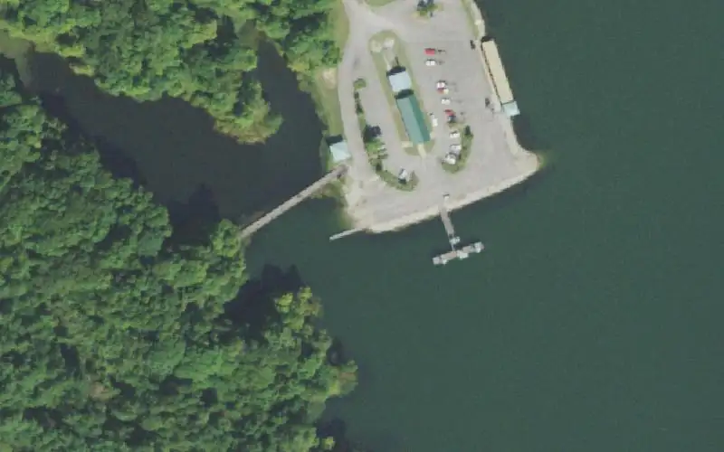 Aerial photo of the area around Glen Springs TWRA Ramp, Tipton County