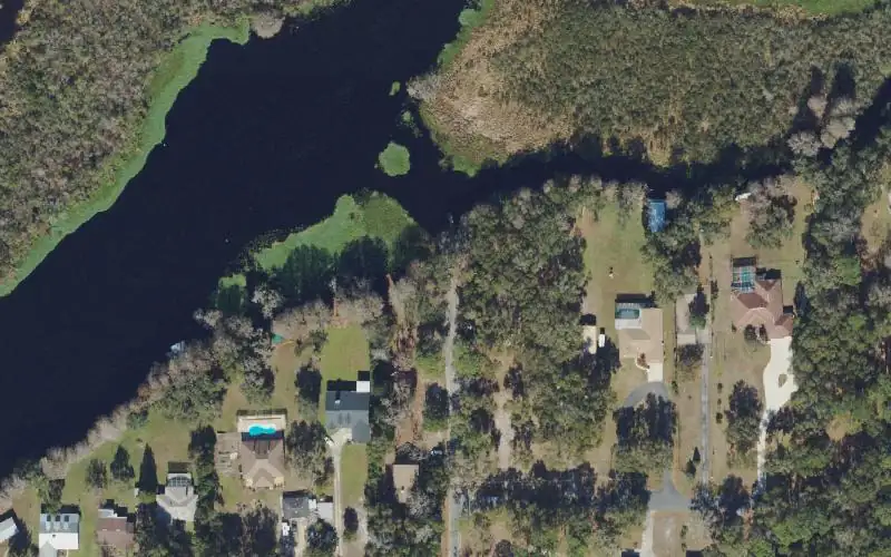 Aerial photo of the area around Goldendale Public Boat Ramp, Citrus County