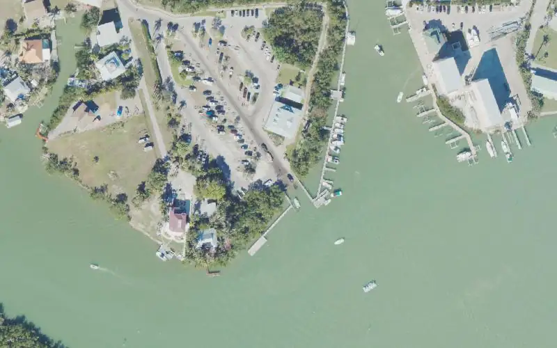 Aerial photo of the area around Goodland Boating Park, Collier County