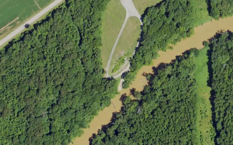 Aerial photo of the area around Grangertown Landing, Union County