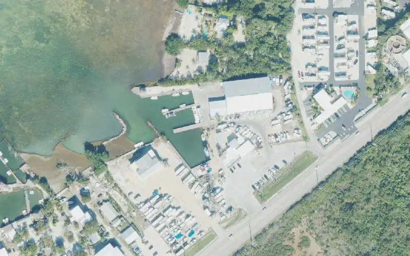 Aerial photo of the area around Grassy Point Marina , Monroe County