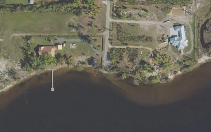 Aerial photo of the area around Grassy Point Road Paddlecraft Access, Bay County