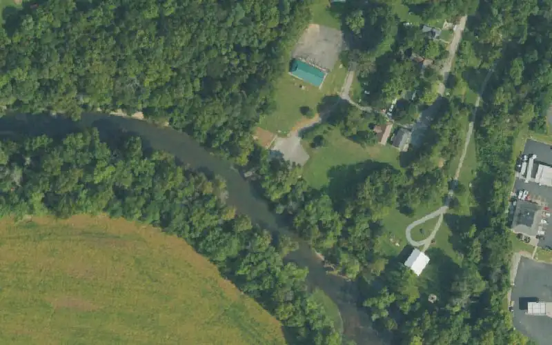 Aerial photo of the area around Greensburg Ramp, Green County