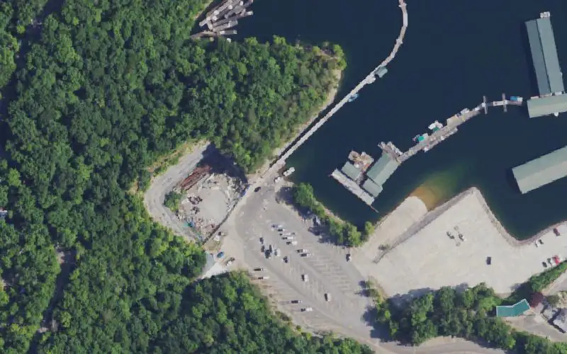 Aerial photo of the area around Grider Hill Marina, Clinton County
