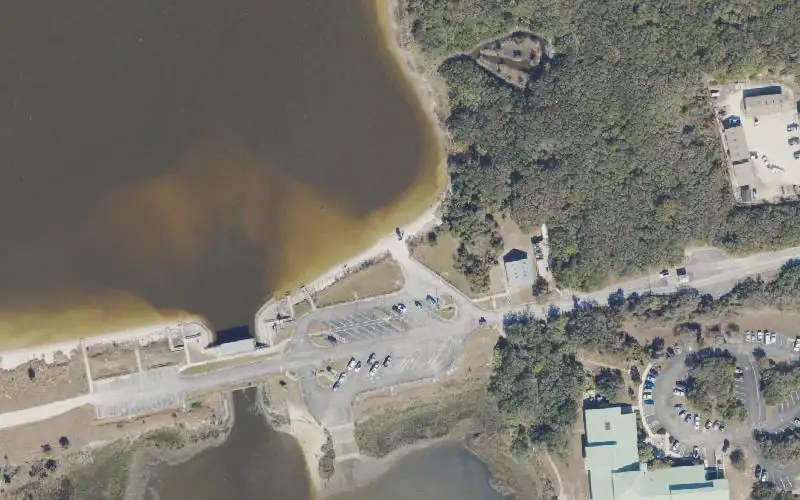 Aerial photo of the area around GTM Guana River Dam Recreation Area - Lake Access Ramp (10 HP Max), St. Johns County