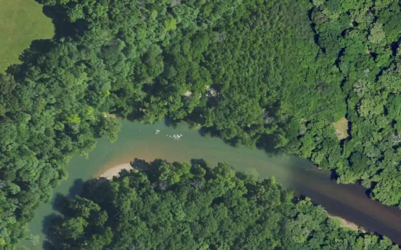 Aerial photo of the area around H.H. Wilson Park, Hart County