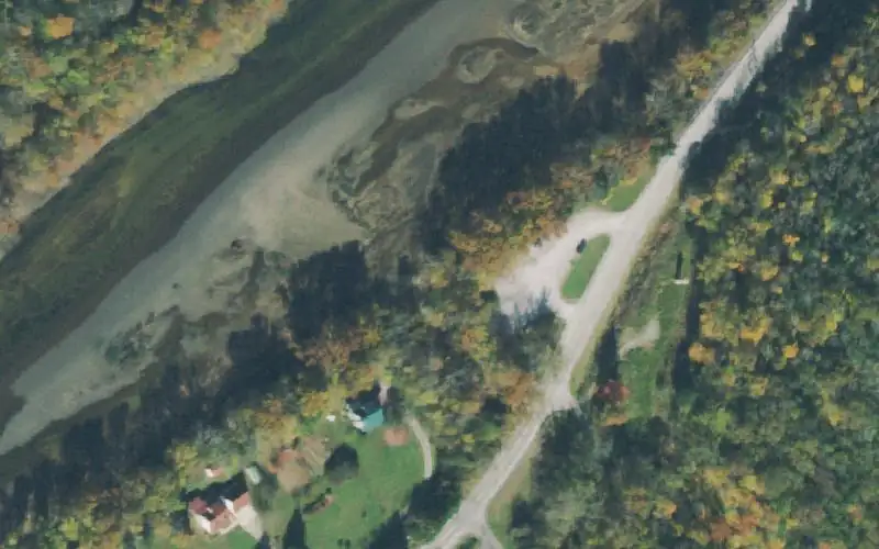 Aerial photo of the area around Happy Hollow, Putnam County