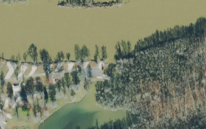Aerial photo of the area around Harpeth River Campground, Cheatham County