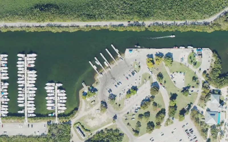Aerial photo of the area around Herbert Hoover Homestead Bayfront Park - Boat Ramp, Miami-Dade County