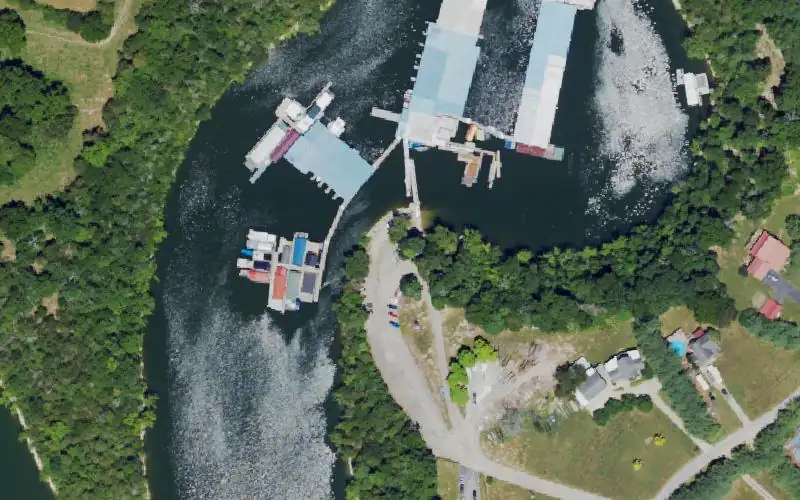 Aerial photo of the area around Herrington Marina, Garrard County