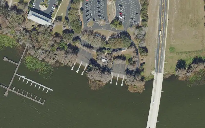 Aerial photo of the area around Hickory Point Recreational Facility, Lake County