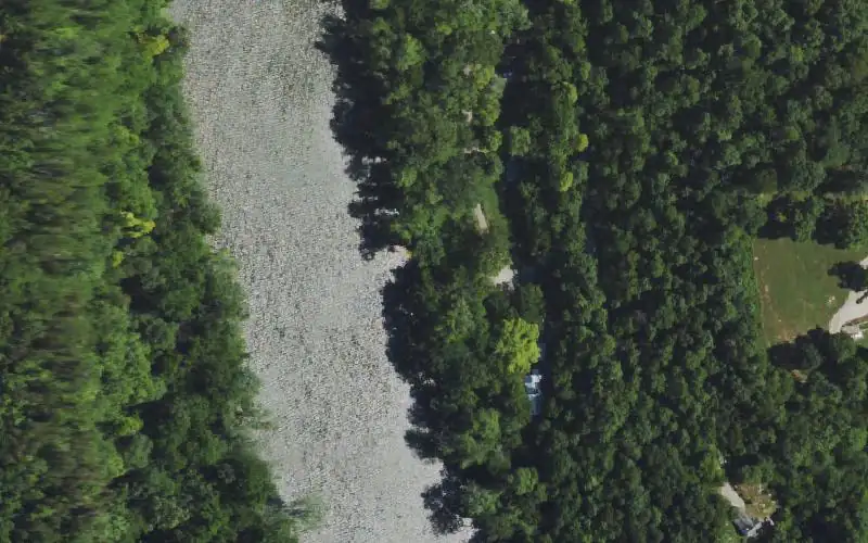 Aerial photo of the area around High Bridge Ramp, Jessamine County