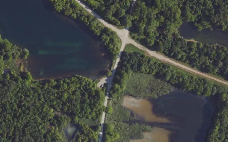 Aerial photo of the area around Highwall Pit, Muhlenberg County