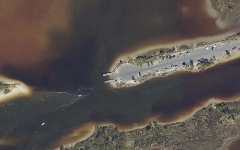 Aerial photo of the area around Highway 40 Public Boat Ramp, Levy County