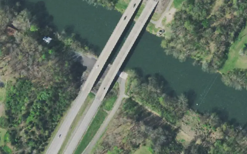 Aerial photo of the area around Highway 411 Bridge Ramp, Polk County