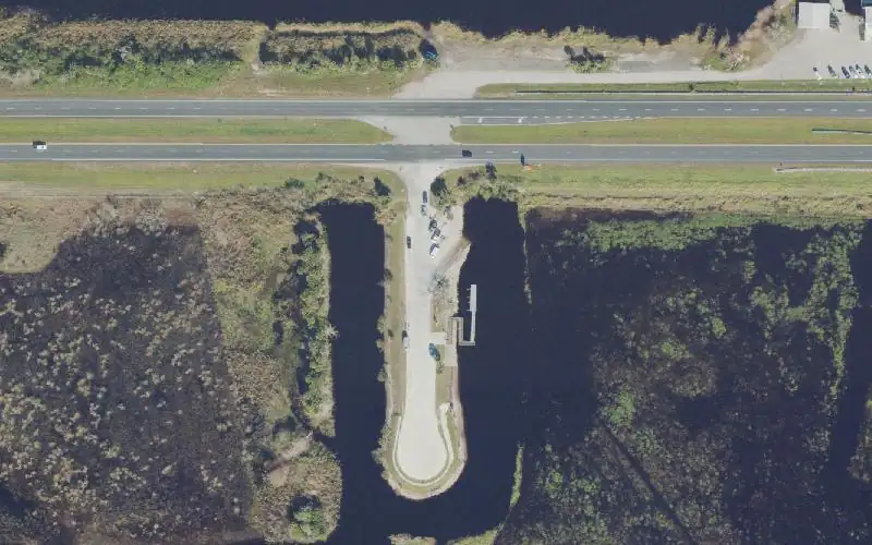 Aerial photo of the area around Highway 50 Public Boat Ramp, Orange County