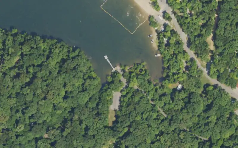 Aerial photo of the area around Hillman's Ferry - LBL, Lyon County