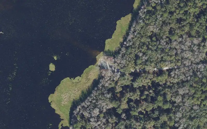 Aerial photo of the area around Hog Valley Public Boat Ramp, Marion County