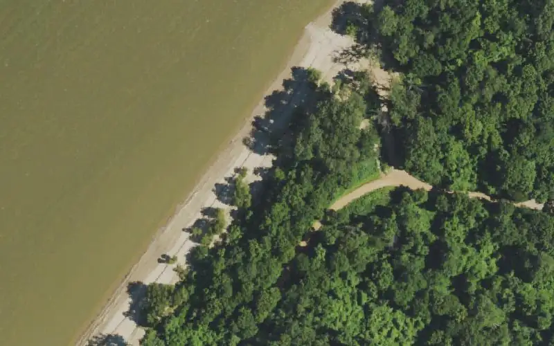 Aerial photo of the area around Holloway Landing, Ballard County