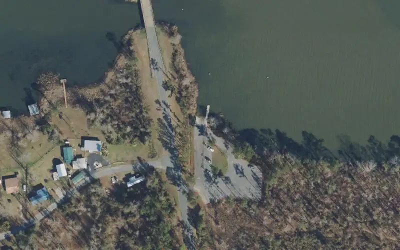 Aerial photo of the area around Howell Boat Landing, Jackson County