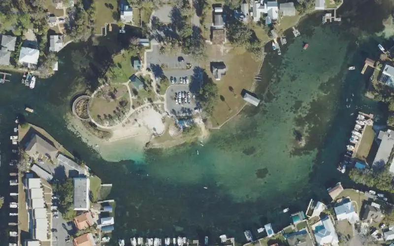 Aerial photo of the area around Hunter Springs Park Kayak Launch, Citrus County