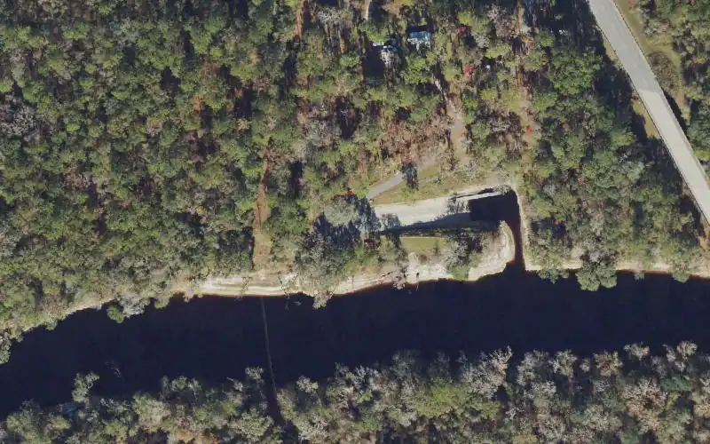 Aerial photo of the area around Hutch Gibson Park Public Boat Ramp (aka. Noble's Ferry), Hamilton County