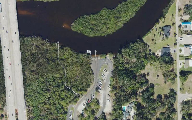 Aerial photo of the area around Imperial River Public Boat Ramp, Lee County
