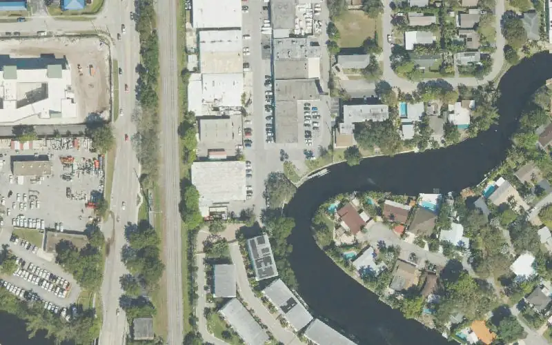 Aerial photo of the area around J. Dewey Hawkins Landing - Boat Ramp, Broward County