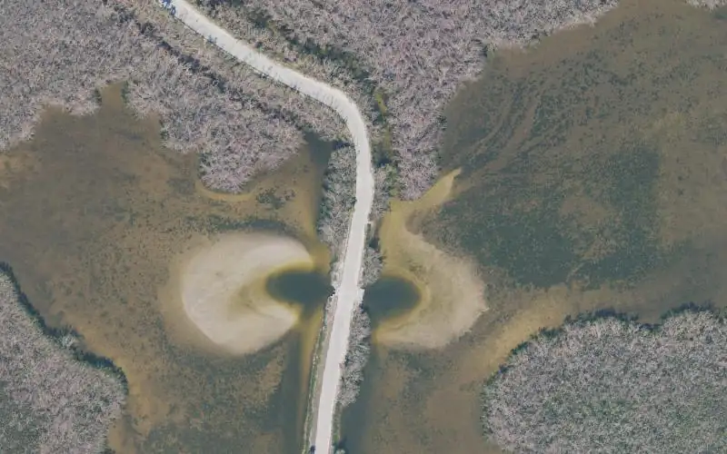 Aerial photo of the area around J.N. Ding Darling National Wildlife Refuge - Wildlife Drive Kayak Site East, Lee County