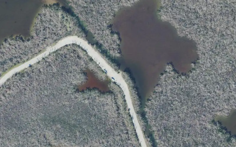 Aerial photo of the area around J.N. Ding Darling National Wildlife Refuge - Wildlife Drive Kayak Site West, Lee County