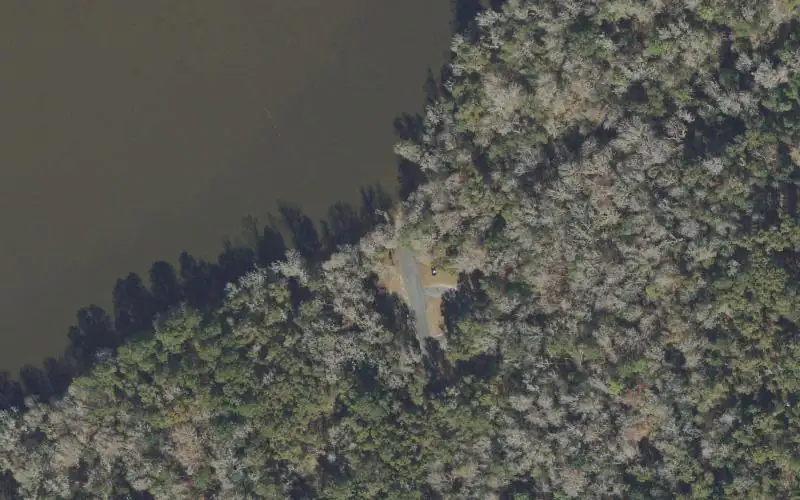 Aerial photo of the area around Jack Vause Landing, Leon County