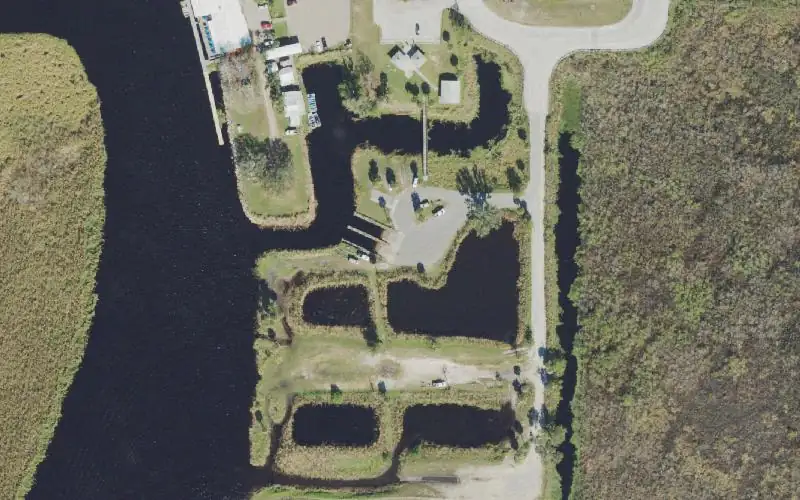 Aerial photo of the area around James G. Bourbeau Park, Brevard County