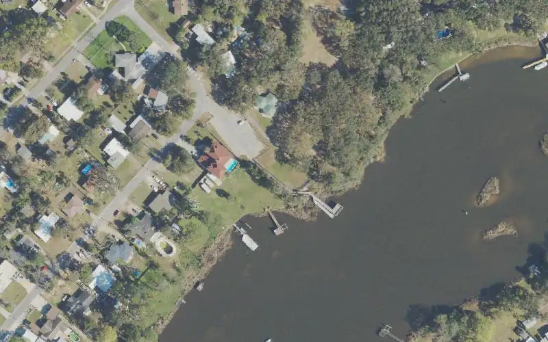 Aerial photo of the area around Jaunita Williams Park Kayak Launch Dock, Escambia County