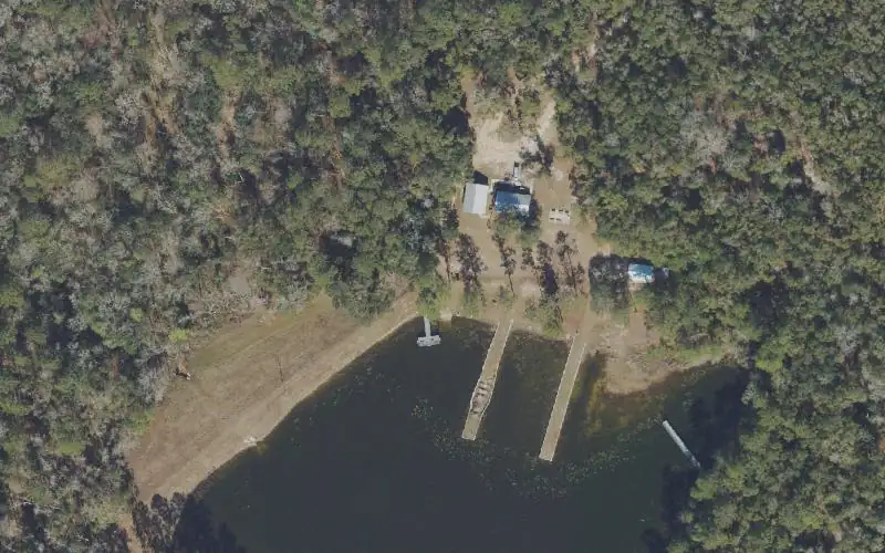 Aerial photo of the area around Joe Budd Aquatic Conservation and Education Center (Seasonal Weekend Access Only), Gadsden County