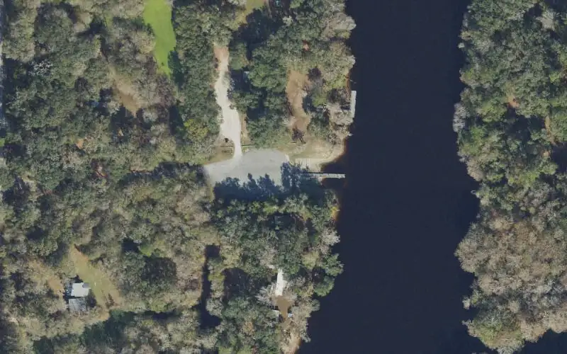Aerial photo of the area around Joe H. Anderson, Sr. Park and Boat Ramp, Dixie County