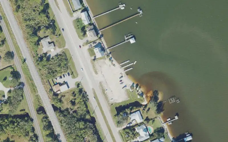 Aerial photo of the area around John Jorgensen Landing, Brevard County