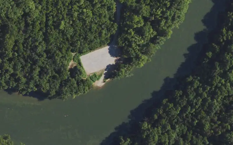 Aerial photo of the area around John Nickell Boat Ramp, Jessamine County