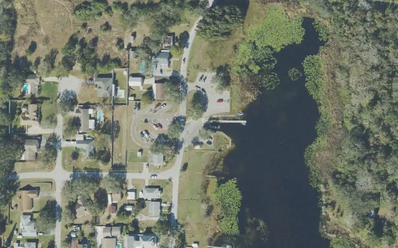 Aerial photo of the area around John's Lake Public Boat Ramp, Lake County