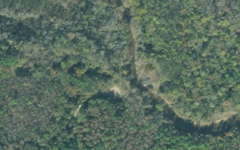 Aerial photo of the area around Jones Run, Hardin County